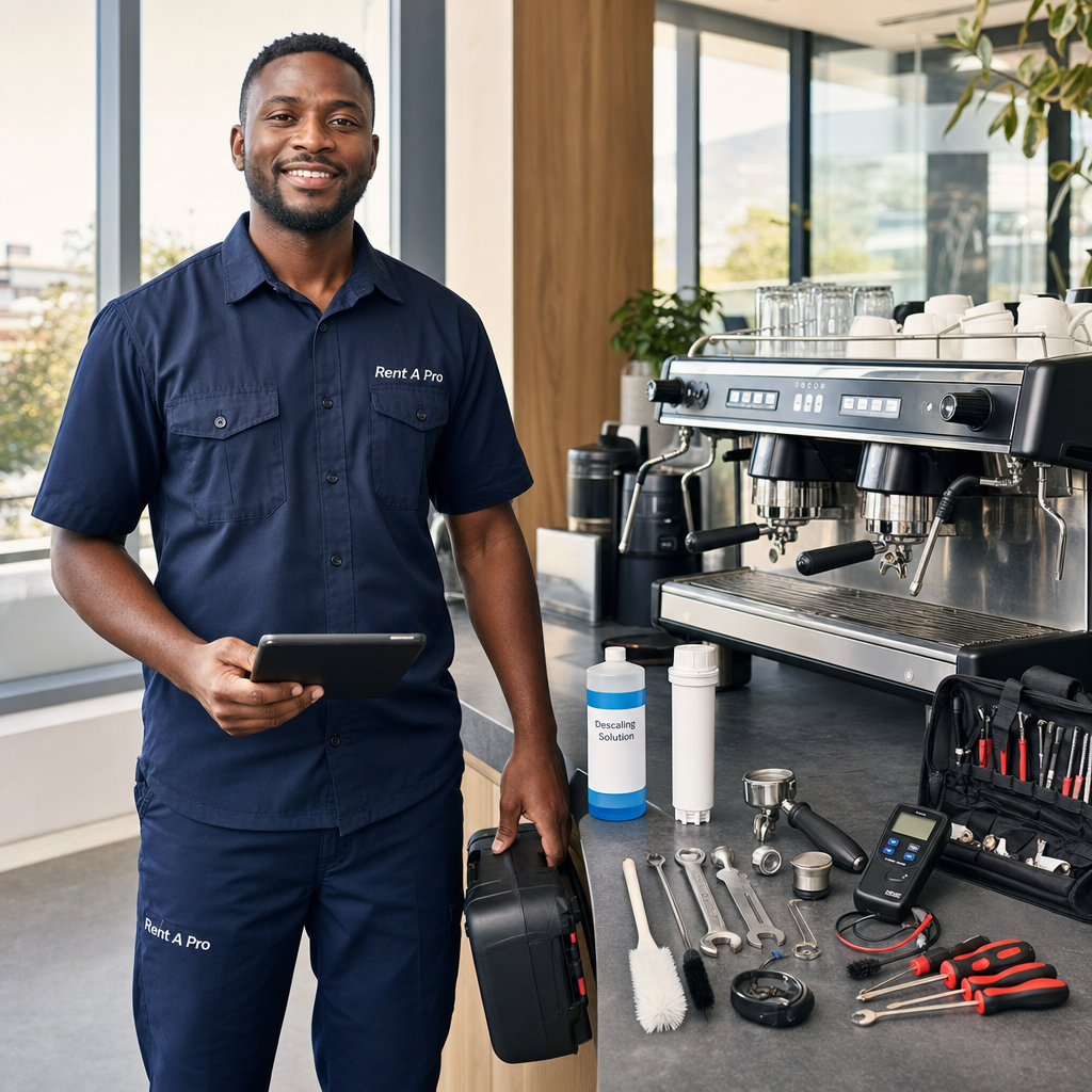 Rent A Pro job management software for coffee machine service and repair companies in South Africa