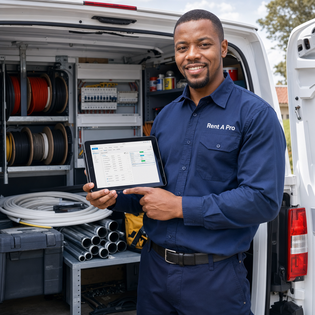 Rent A Pro job management software for electricians and electrical contractors in South Africa